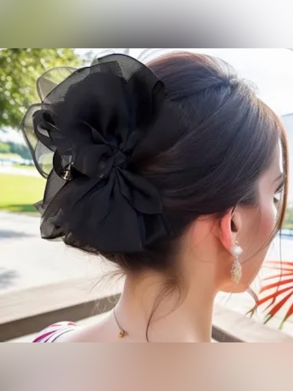 Big Mesh Bow Claw Clip